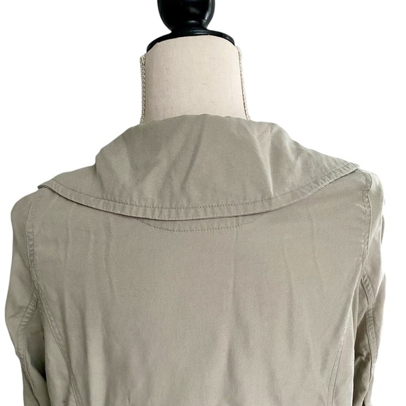 Cotton On Beige Lyocell Open Front Jacket Small Oversized Relaxed Minimalist - Picture 11 of 15